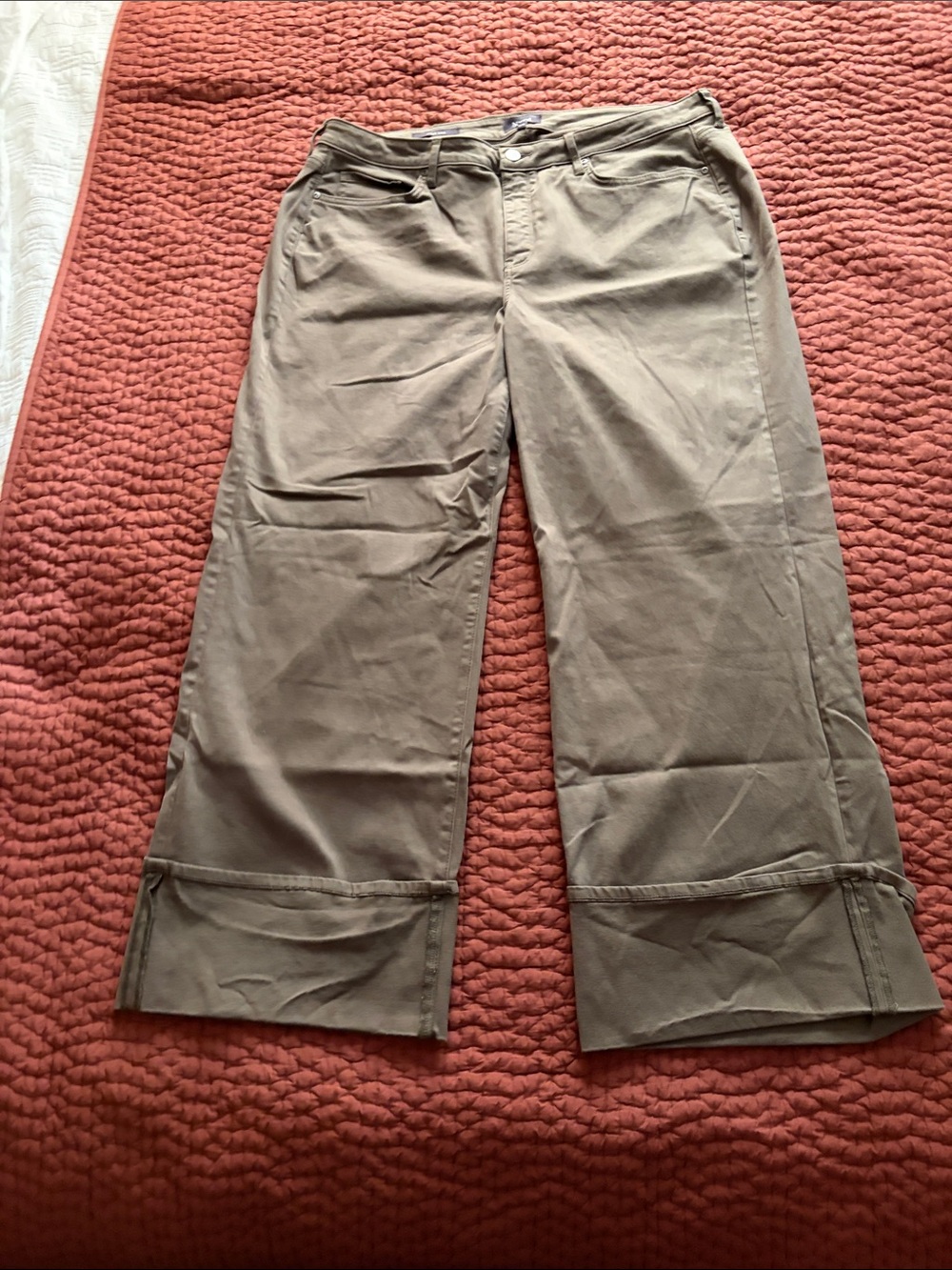 NYDJ Teresa Size 16W Wide-Leg Jeans in Olive
